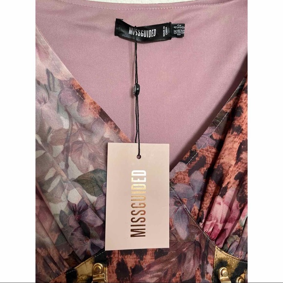 NWT Missguided Pink Floral Leopard Print Corset - Picture 4 of 5